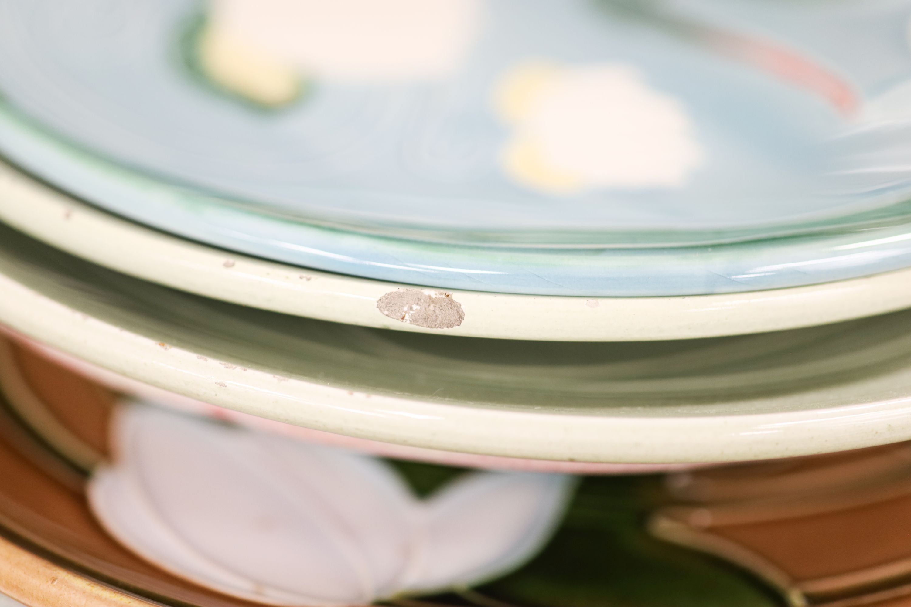 A group of Continental Art Nouveau style dessert wares